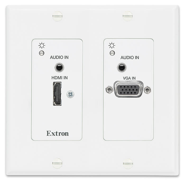 Extron dtp t uwp 4k 232 d transmisor dtp de dos entradas para hdmi y vga con embebido de audio